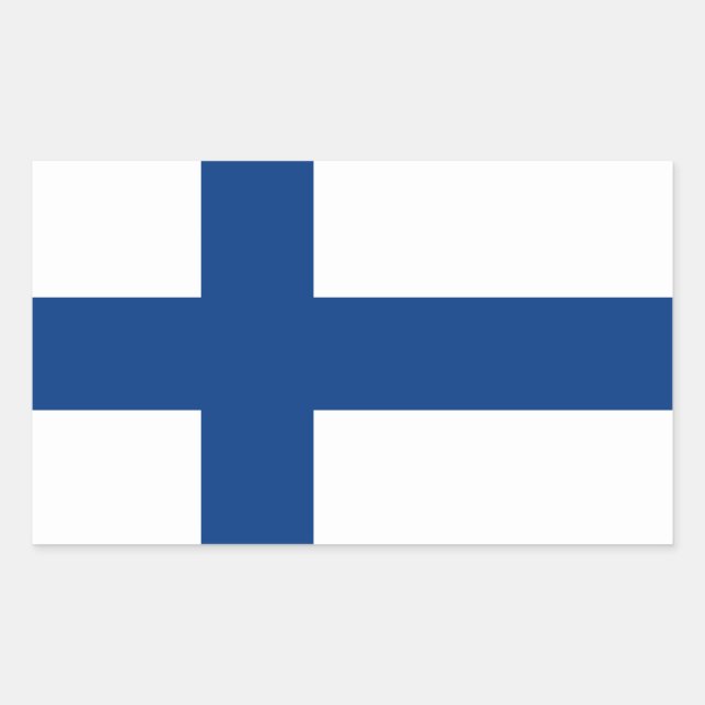 Rectangulaire Sticker pour drapeau finlandais* (Devant)