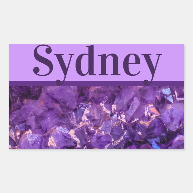 Rectangulaire Sticker pour gemmes violettes (Devant)
