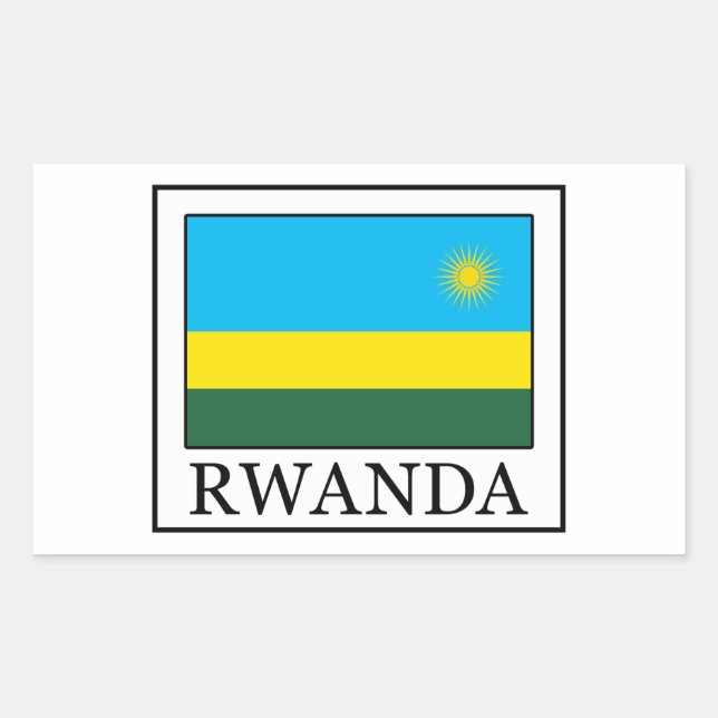 Rectangulaire sticker pour le Rwanda (Devant)