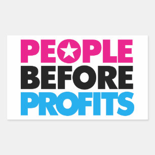 Rectangulaire Sticker pour les personnes avant les profits
