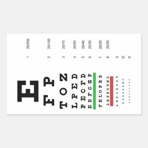 Rectangulaire Sticker pour les yeux Snellen