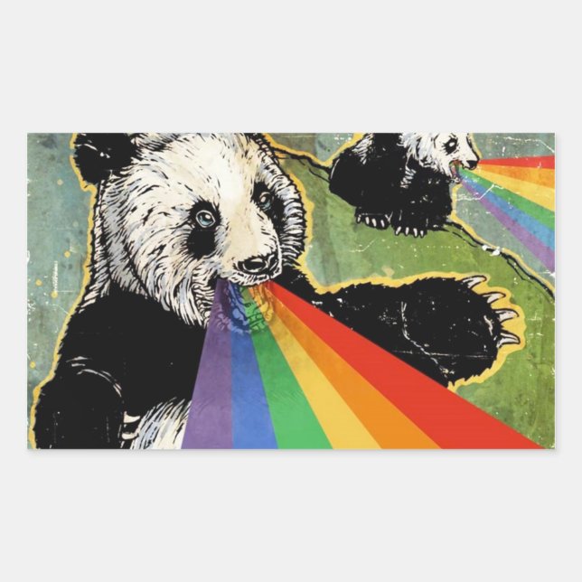 Rectangulaire Sticker pour panda (Devant)