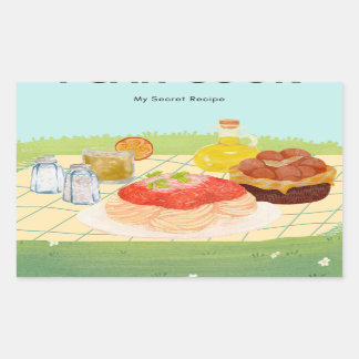Rectangulaire sticker pour pique-nique alimentaire