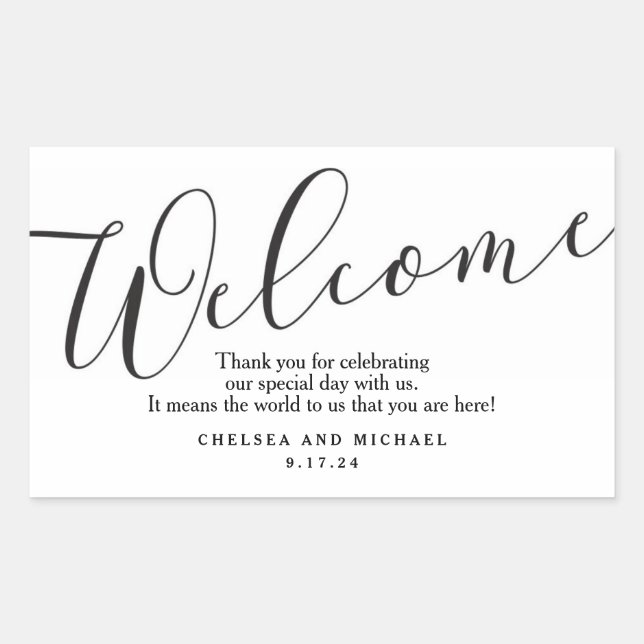 Rectangulaire Sticker pour sac de bienvenue pour les clients Mar (Devant)