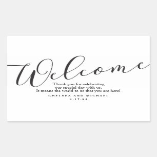Rectangulaire Sticker pour sac de bienvenue pour les clients Mar