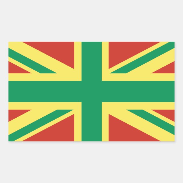 Rectangulaire Sticker Rasta Flag UK (Devant)