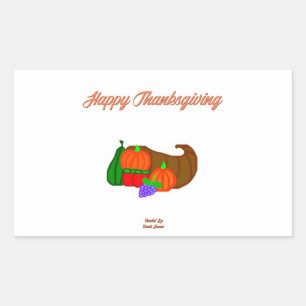 Rectangulaire Sticker Rectangle Cornucopia Thanksgiving