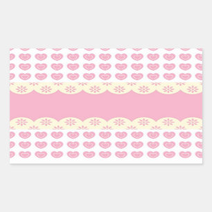 Rectangulaire Sticker Rectangle de l'oeil du coeur rose