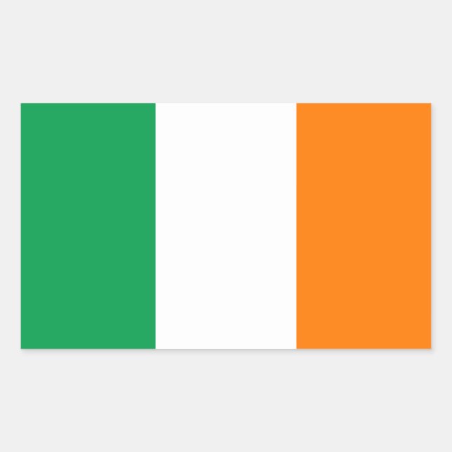 Rectangulaire Sticker rectangle du drapeau de l'Irlande (Devant)