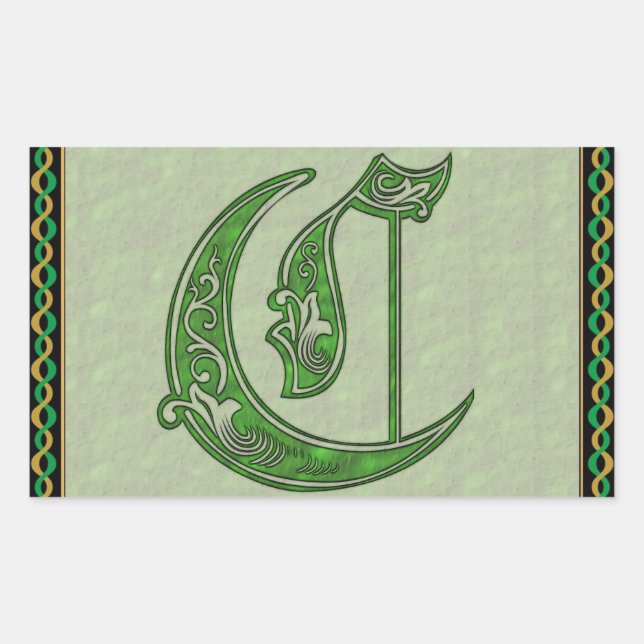 Rectangulaire Sticker Rectangle Lettre C (Devant)