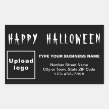 Sticker Rectangle noir Halloween d'affaires