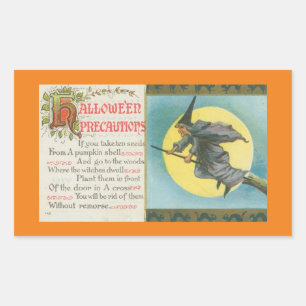 Rectangulaire STICKER RECTANGLE vintage HALLOWEEN ILLUSTRATION