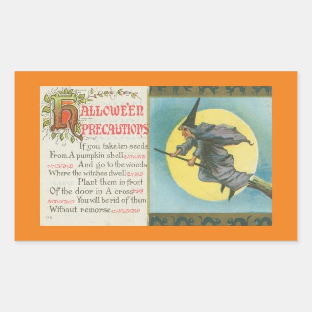 Rectangulaire STICKER RECTANGLE vintage HALLOWEEN ILLUSTRATION (Devant)