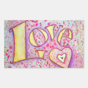 Rectangulaire Sticker rose doux