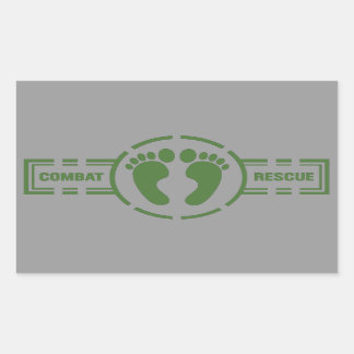 Rectangulaire Sticker Roundel Secourt de combat | Pieds verts