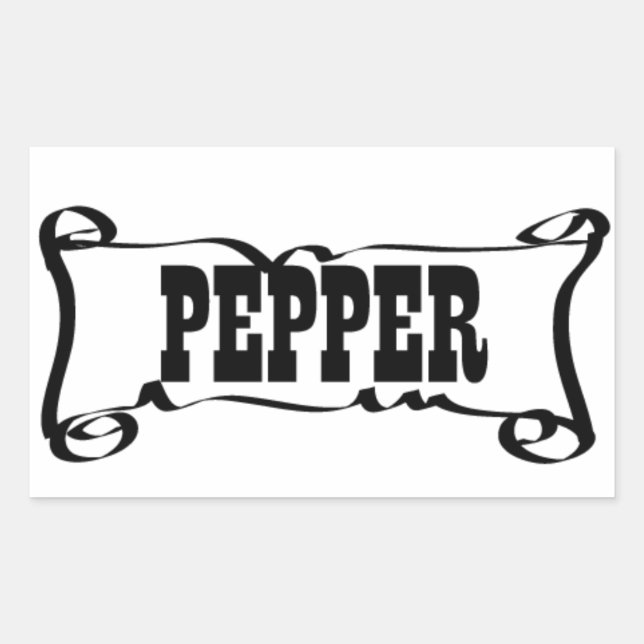RECTANGULAIRE STICKER "SPICE JAR" POIVRE (Devant)