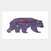 Sticker Starscape Ours Grizzly foncé