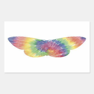 Rectangulaire Sticker Tie Dye Moth