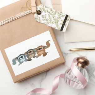 Rectangulaire Sticker trois mignons emplacements de dessin