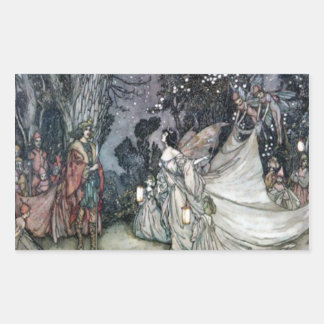 Rectangulaire Sticker vintage Arthur Rackham Titania et Oberon