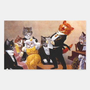 Rectangulaire Sticker Vintage musique Soiree chanter concert de 