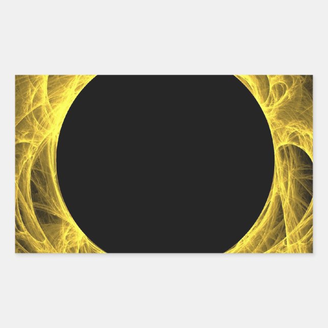 Rectangulaire Sticker Yello & Black Fractal Arrière - plan Recta (Devant)