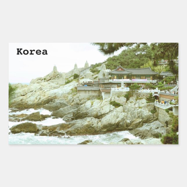 Rectangulaire Temple Dragon à Busan, Sticker SK (Devant)