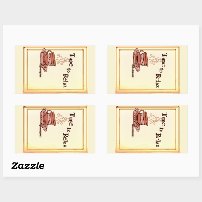 Rectangulaire Time to Relax yellow Rectangular Sticker Label (Feuille)