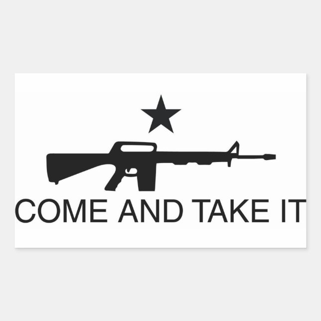 Rectangulaire Venez et prenez-le Sticker à pistolet (Devant)