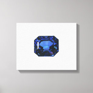 Rectangular Sapphire Blue Pattern Leinwanddruck