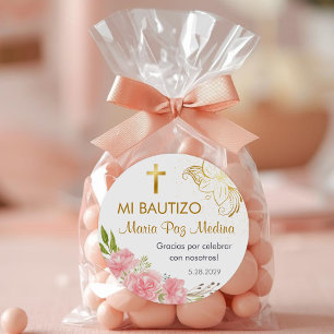 Recuerdos de Bautizo Taufe Christening Favoriten Runder Aufkleber