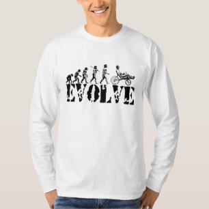 Recumbent Fahrrad-Evolutions-Spaß trägt Kunst zu T-Shirt
