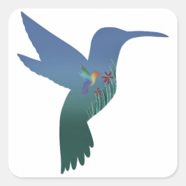 Recursive Hummingbird Cutout Sticker