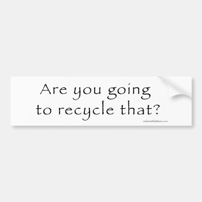 Recyceln des Autoaufklebers Autoaufkleber (Vorne)