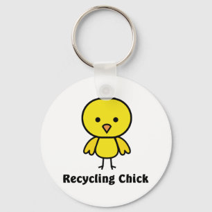 Recyceln des Kükens Schlüsselanhänger