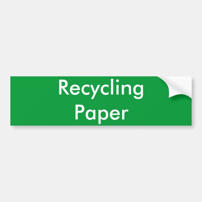 Recyceln des Papiers Autoaufkleber (Vorne)