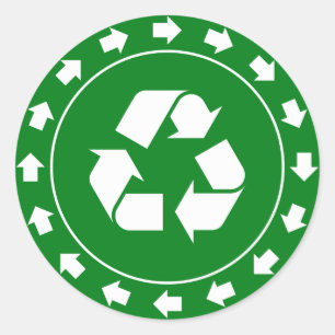 Recyceln des Zeichen-Aufklebers Runder Aufkleber