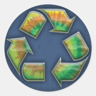 Recyceln - Krawatte Dye Runder Aufkleber