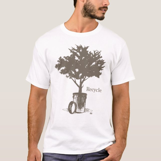Recyceln Sie Baum T-Shirt (Vorderseite)
