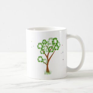 Recyceln Sie Baum-Tasse Kaffeetasse
