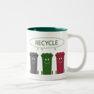 Recyceln Sie Behälter Zweifarbige Tasse