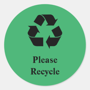 Recyceln Sie bitte mit dem Recyceln des Symbols Runder Aufkleber