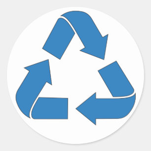 Recyceln Sie blaue Pfeile Runder Aufkleber