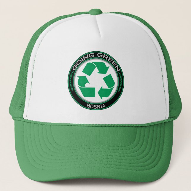 Recyceln Sie Bosnien Truckerkappe (Vorderseite)