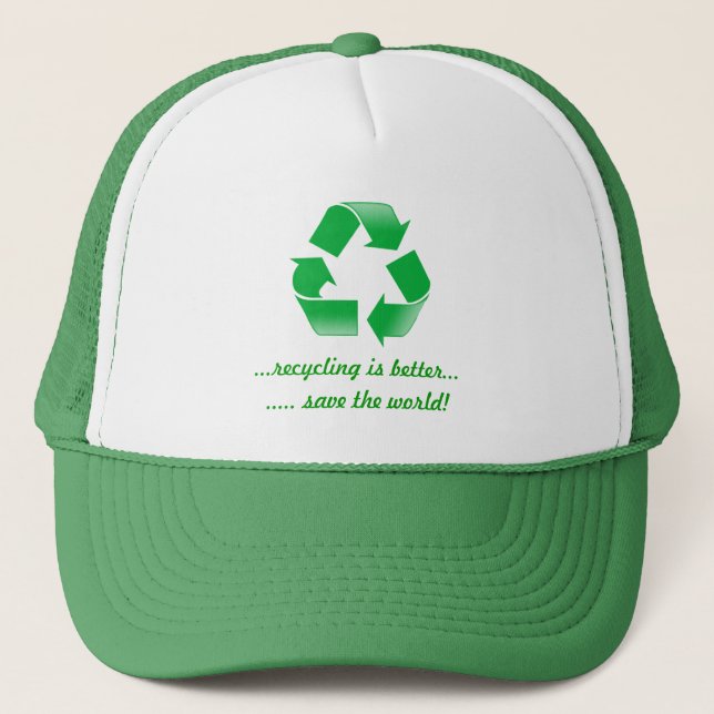 recyceln Sie das Recyceln retten den Truckerkappe (Vorderseite)