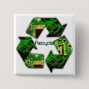 Recyceln Sie Elektronik-Knopf Button