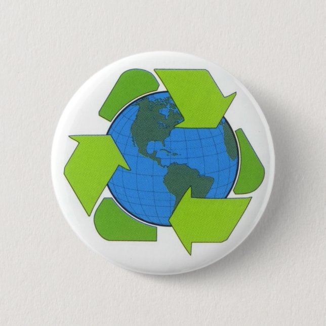 recyceln Sie Erde Button (Vorderseite)