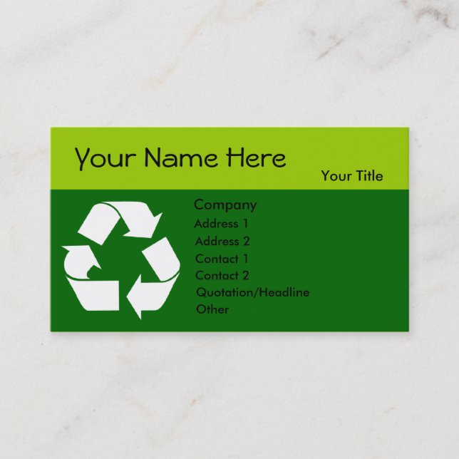Recyceln Sie Geschäftskarte mit Ihren Visitenkarte (Vorderseite)