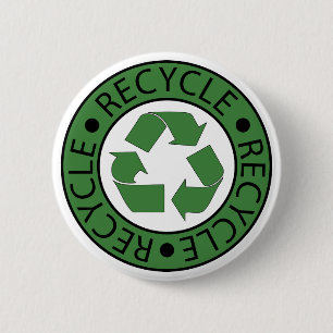 Recyceln Sie grüne Buchstaben des Logo-BK Button