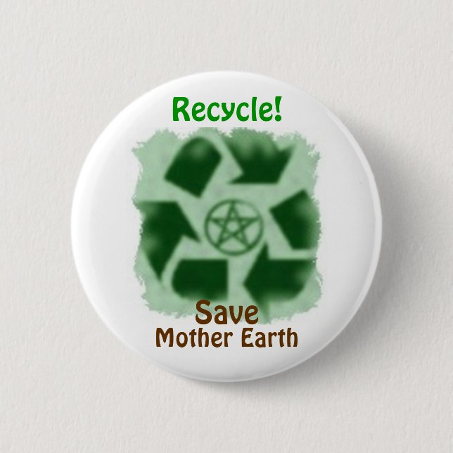 Recyceln Sie Knopf Button (Vorderseite)